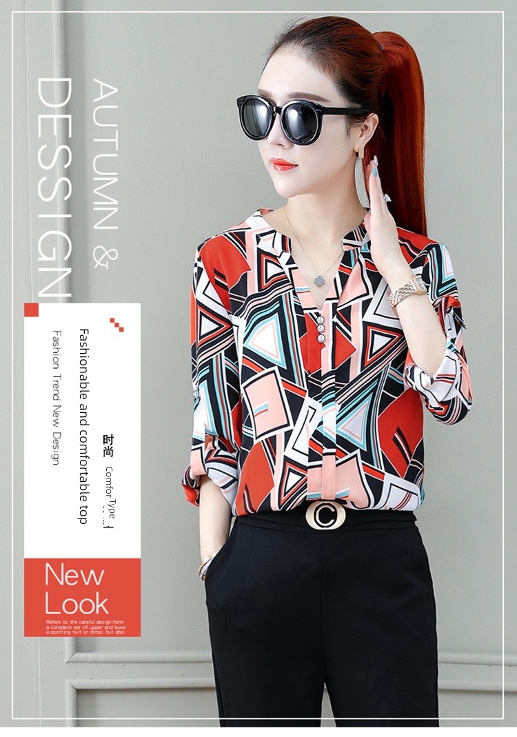 Stylish and versatile Long sleeve jacket Women Chiffon shirt