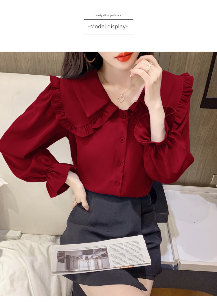 Early autumn jacket gules French summer wear Chiffon shirt