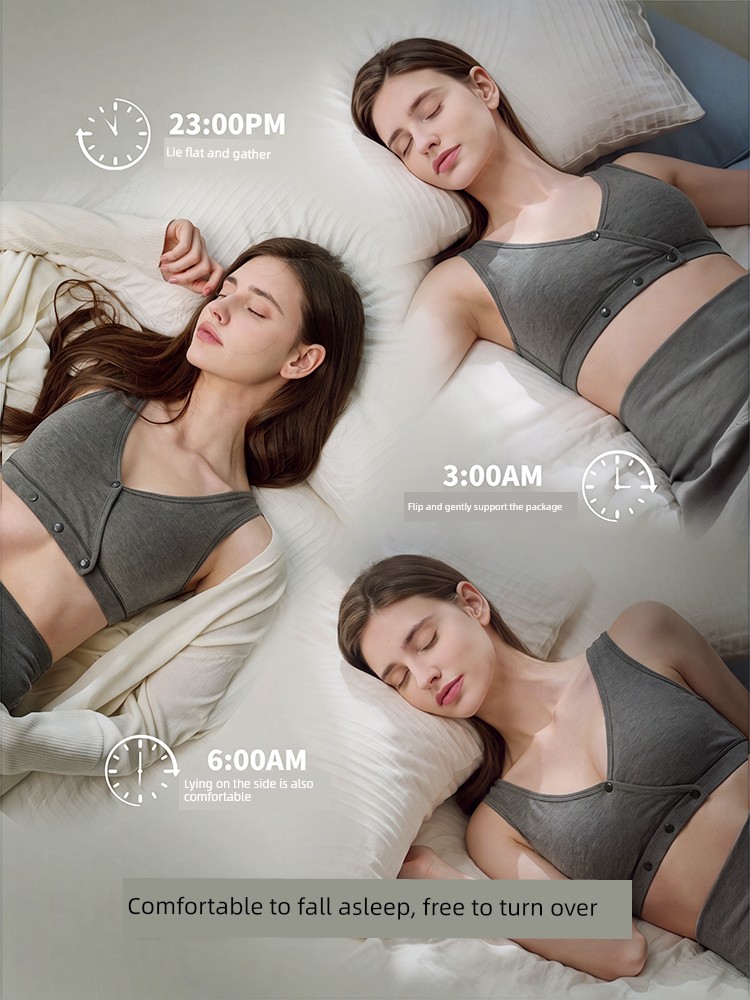 Deep Sleep Nursing Bra for Postpartum Breastfeeding, Maternity Underwear for Pregnancy, Silk Sleep Bra for Pregnancy, Cross-Style — 4