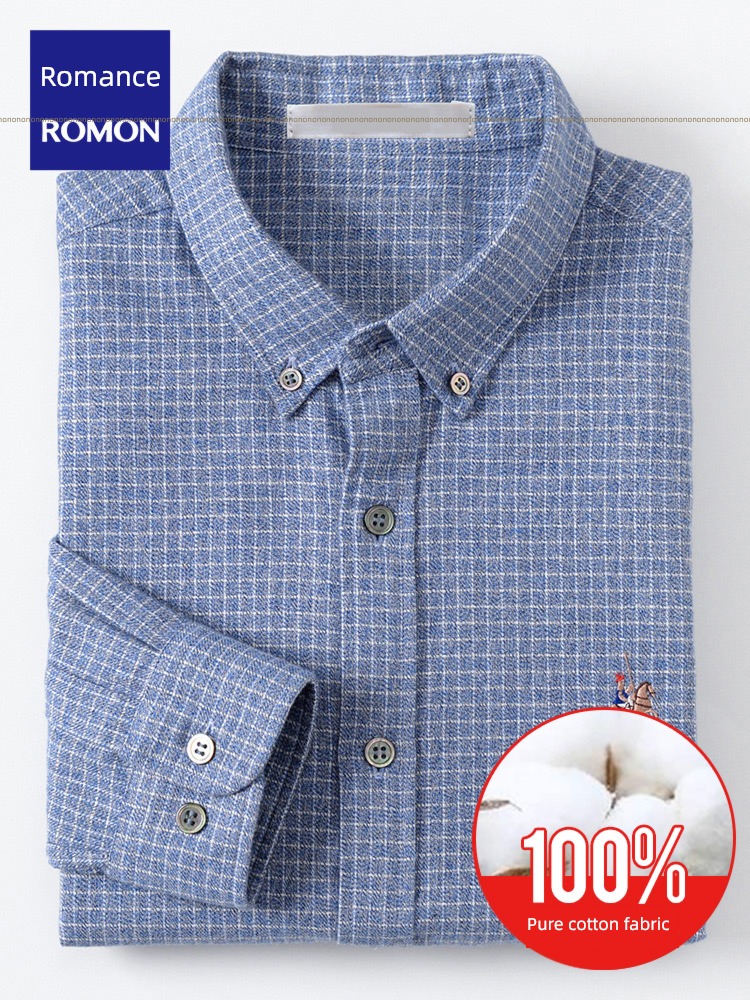 fashion Romon spring Easy to take care of leisure time Long sleeve shirt
