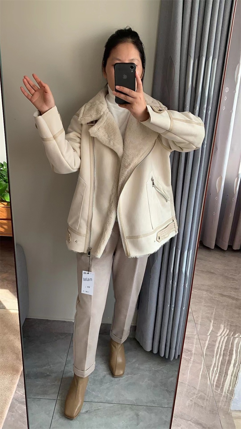 loose coat female European style lamb Plush Jacket loose coat