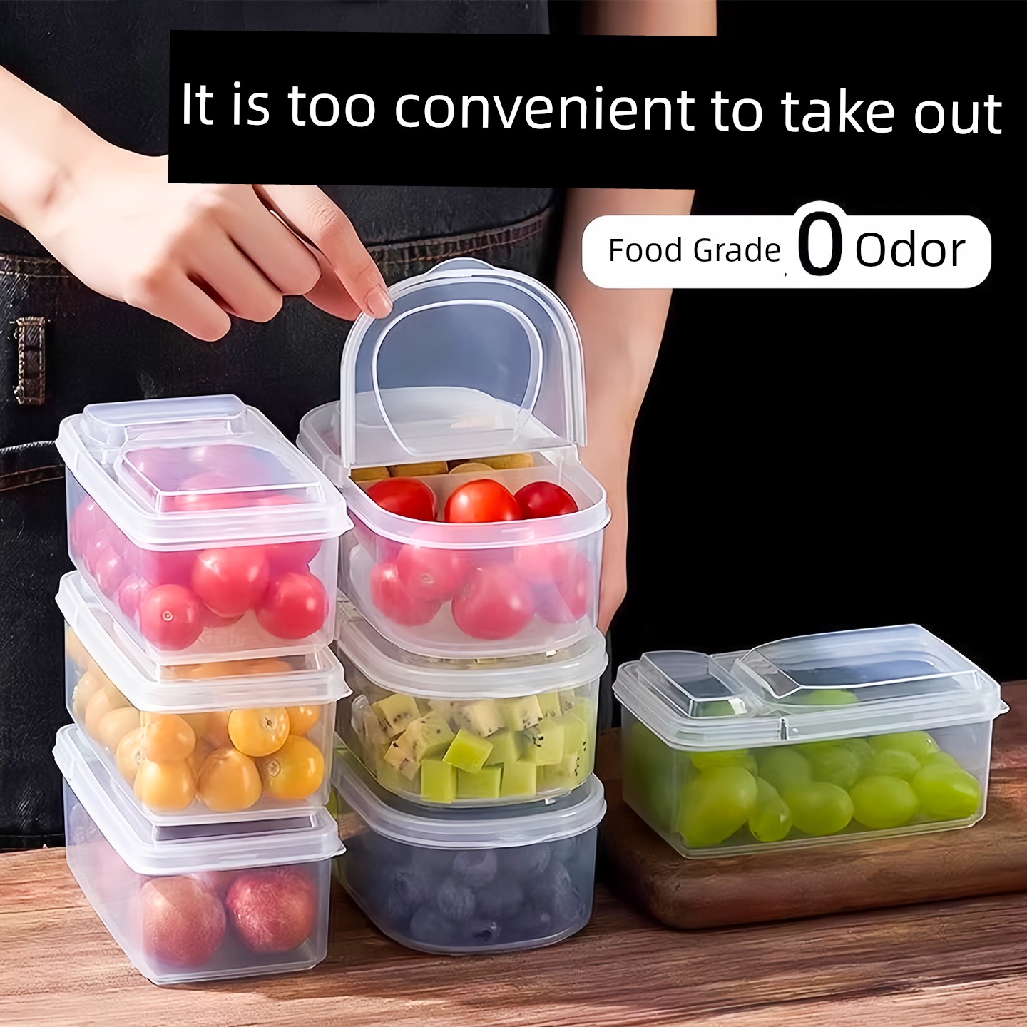 Fruit Box for Carrying Out Food for Elementary School Students, Special Picnic Transparent Lunch Box with Compartments for Storage and Preservation
