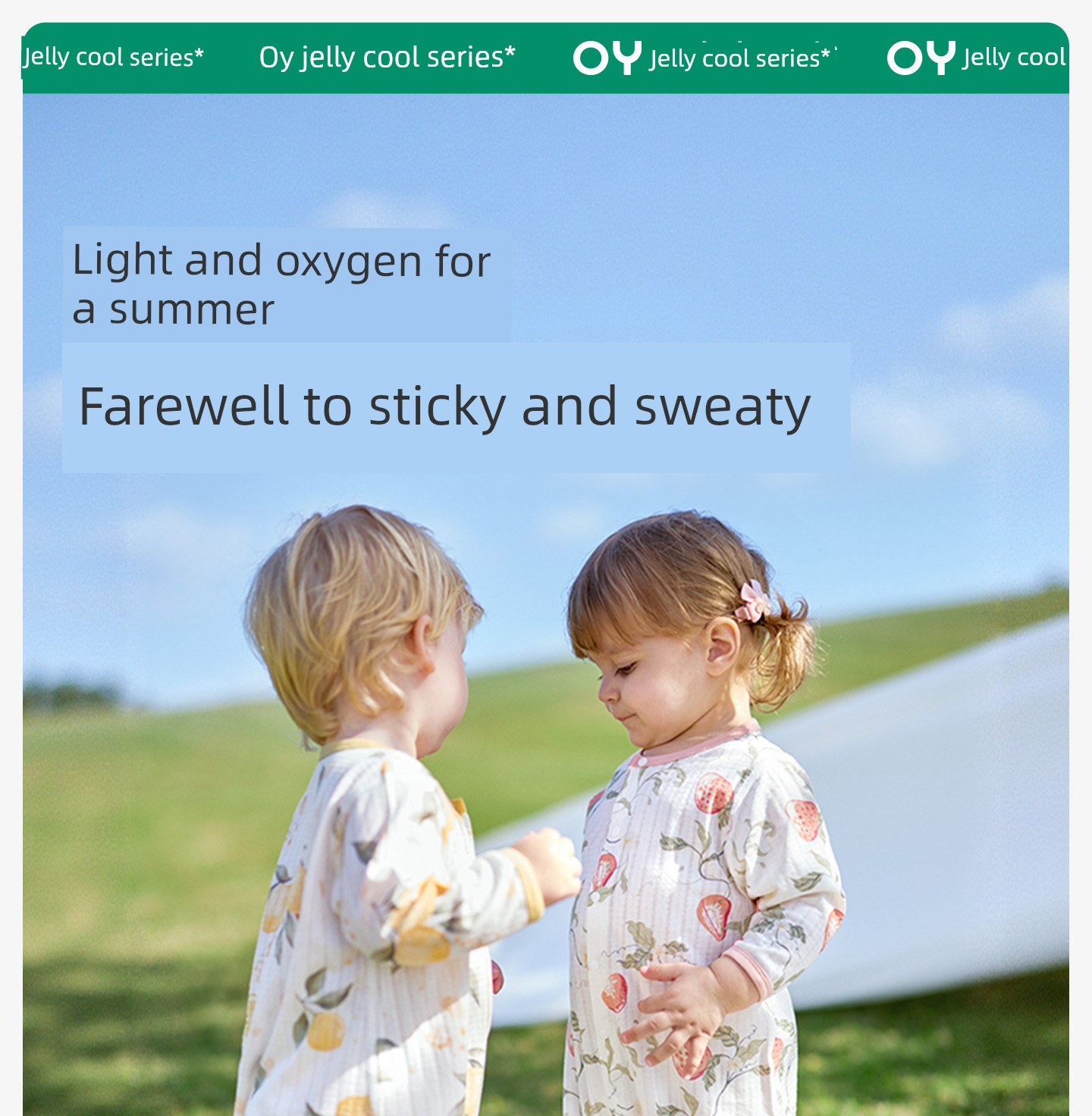 Ouyun [Jelly Cool] Baby Clothes Summer Thin Cotton Romper Long Sleeve Pajamas Air Conditioning Suit — 6