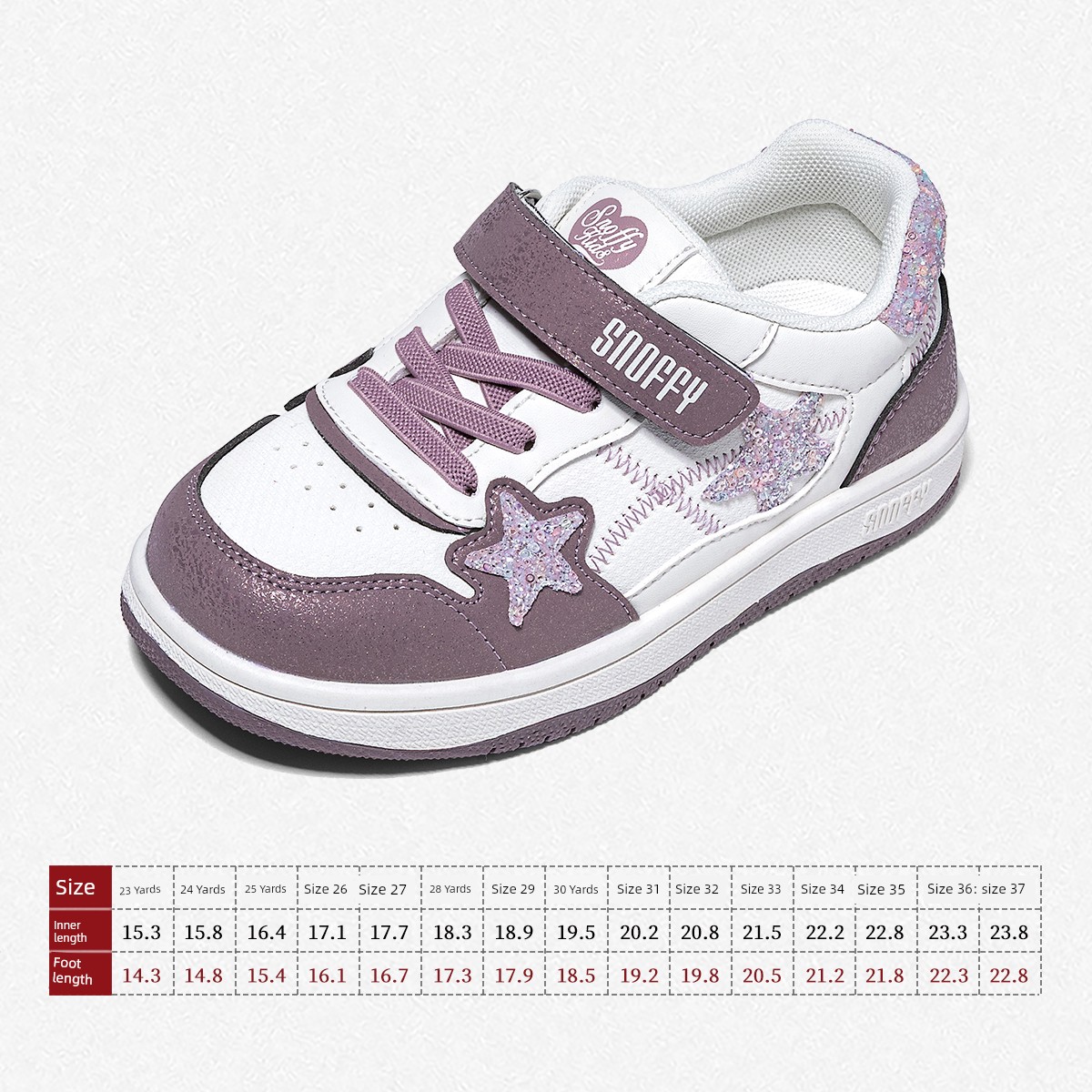 Back-To-School Season｜Snafe Girls' White Sneakers with Star Design, New Autumn Model, Children's Soft-Soled Lightweight Student Casual Shoes — 3
