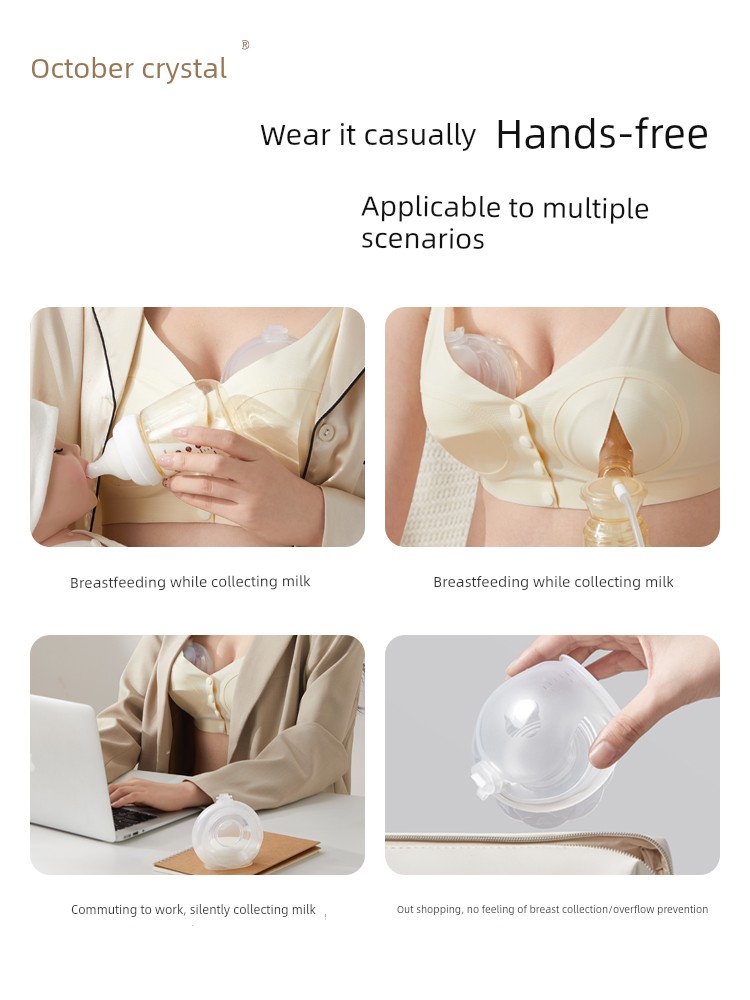 October Crystal Breast Milk Collector Manual Hands-Free Breast Pump for Pregnant Women with Leaking Milk, Milk Catcher, Anti-Overflow Breast Collector — 2