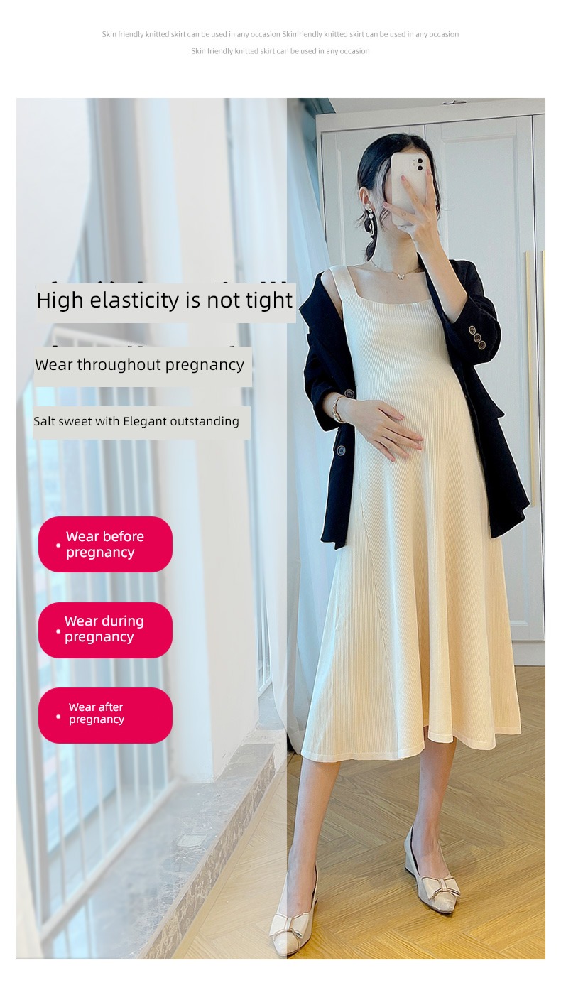 Show thin High waist A word have more cash than can be accounted for Over the knee Vest skirt pregnant woman