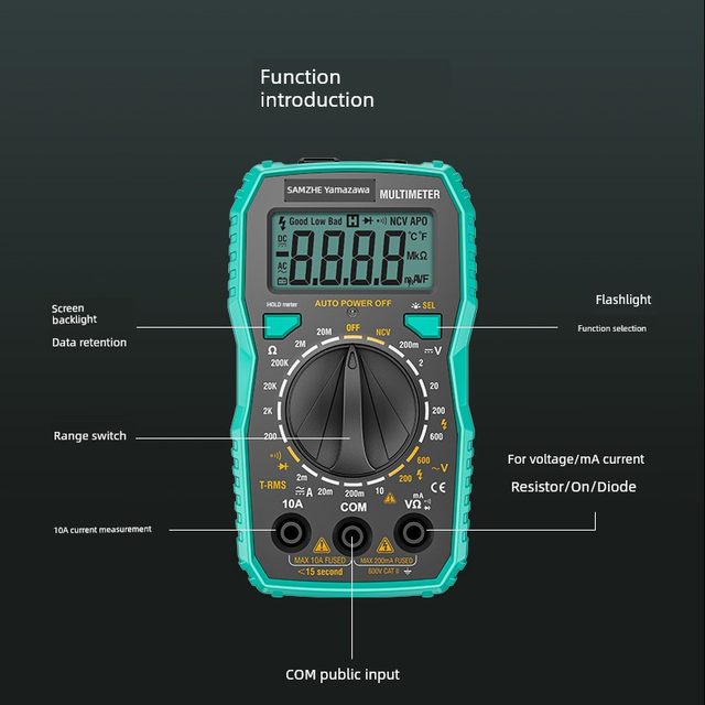 Shanze multimeter digital high-precision portable intelligent fully automatic home maintenance multifunctional electrician universal meter