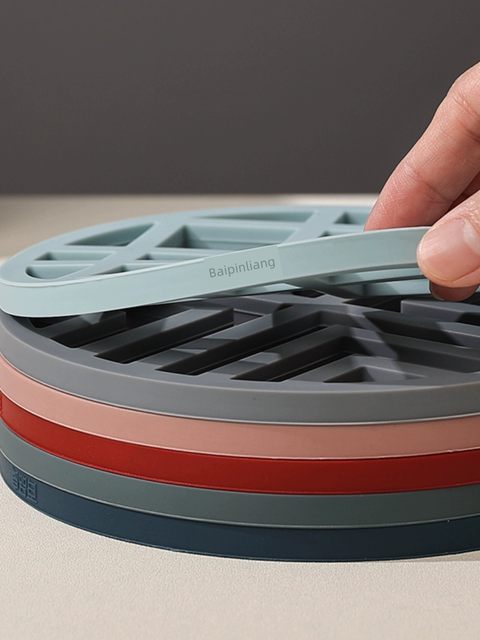 Silicone heat insulation pad dining table anti-scalding and high temperature resistant pad retro new Chinese style anti-slip placemat plate pot pad coaster national style