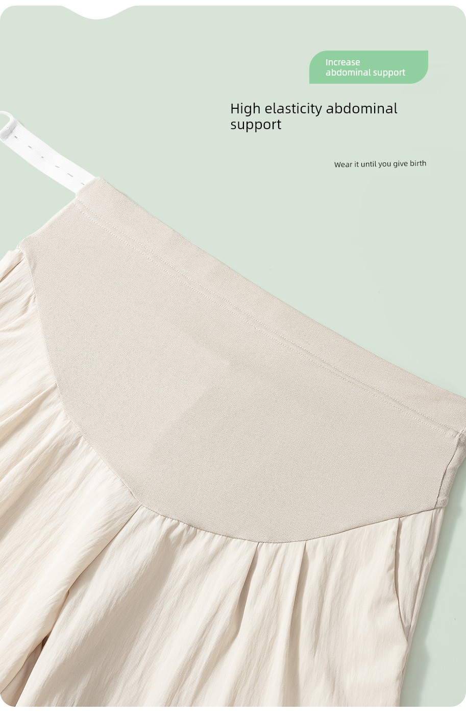 Maternity Shorts for Summer, Thin Style, Wide-Leg Pants, High-Waisted, Belly-Supporting, Loose and Comfortable, Not Tight on the Stomach — 8