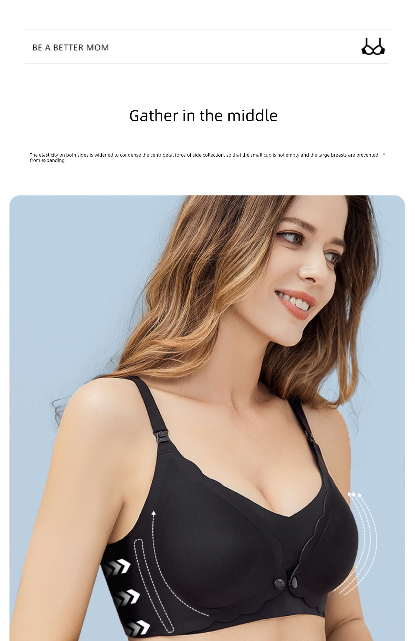 Jingqi Front-Button Maternity Bra for Large Busts and Plus Sizes, Specially Designed for Pregnancy and Postpartum Nursing, Anti-Sagging — 8