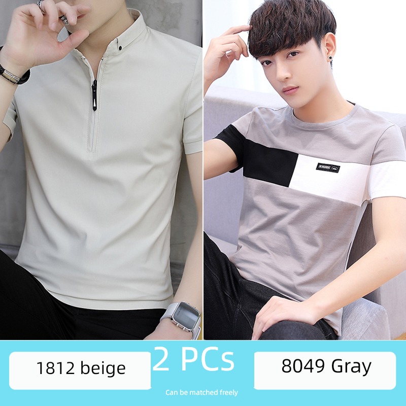 Korean version trend Half sleeve Put on your clothes man Polo shirt
