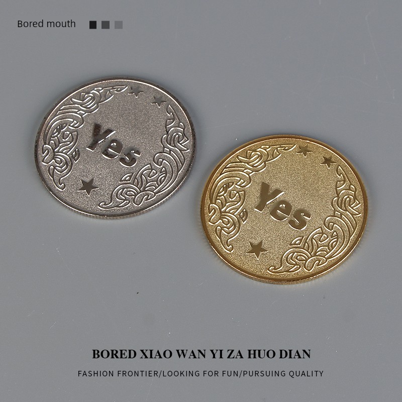 "Yes/No Decision-Making Coin" Is a Fun Little Gadget That You Can Play with When You'Re Bored, a Good Luck Coin That Brings Good Fortune