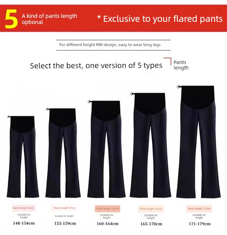 Spring and Autumn Elastic Slimming and Velvet Padded Black Pregnant Women's Pants — 5