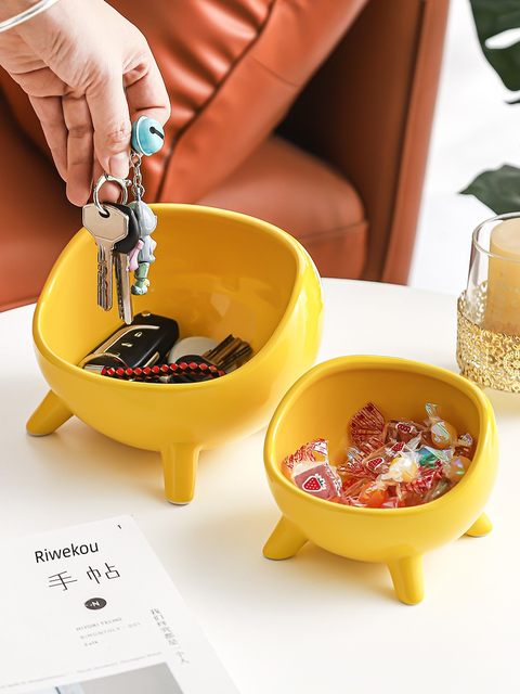 Light luxury entrance shoe cabinet puts keys on the entrance hall of ceramic simple entrance desktop storage box living room decoration tray