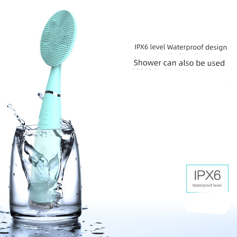 正品硅膠潔面儀手持充電聲波洗臉儀 電動2023便攜清潔潔面洗臉機 绿色Product Thumbnail