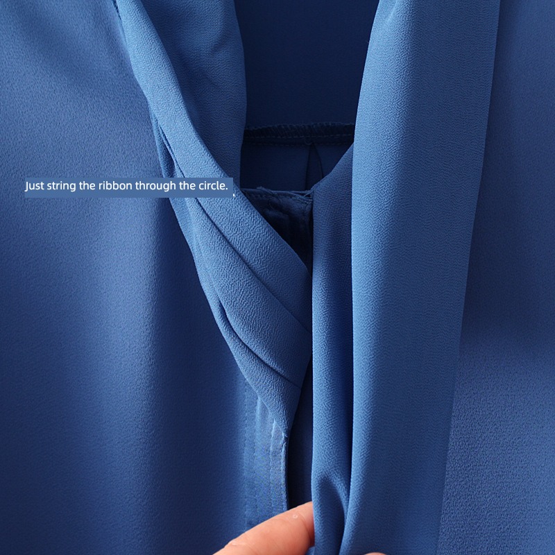 overlapping grace Scarf Collar Minority Conjoined Chiffon shirt