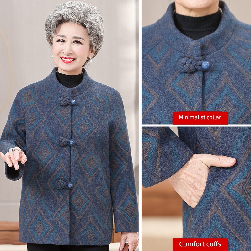 loose coat female Tang costume old lady Woollen cloth clothes loose coat