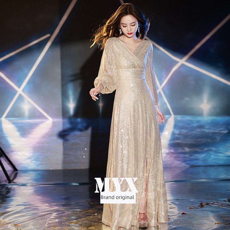 Advanced sense temperament Sequins Annual meeting Dress Evening dress