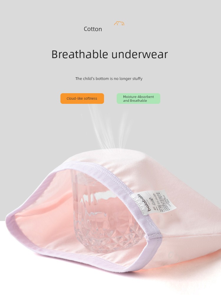 Balabala Children's Underwear, All-Cotton, Class A, Girls' Boxer Shorts, Toddler and Big Kids' Four-Corner Briefs, Baby-Friendly, Non-Binding — 3