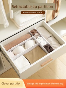 Drawer Storage Divider, Plastic Partition Board, Magic Tool for Organizing Underwear and Socks, Freely Combinable and Ad