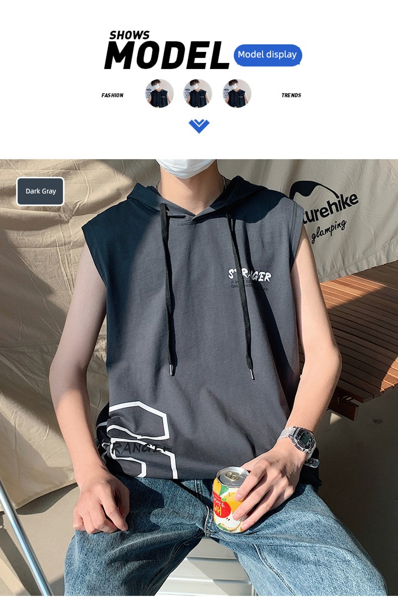 Chaopai man Thin money Hooded clothes Short sleeve T-shirt