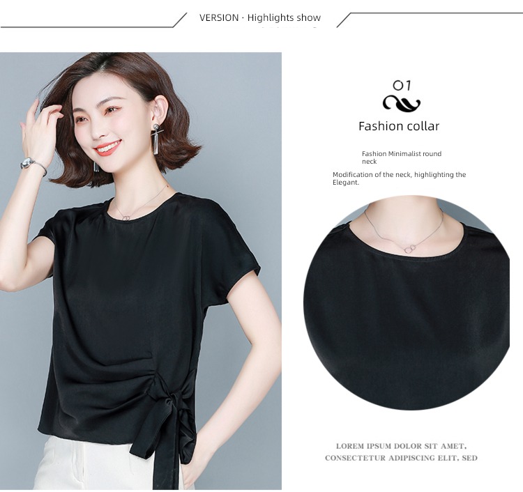 Short sleeve T-shirt easy match Wide leg pants jacket Chiffon shirt