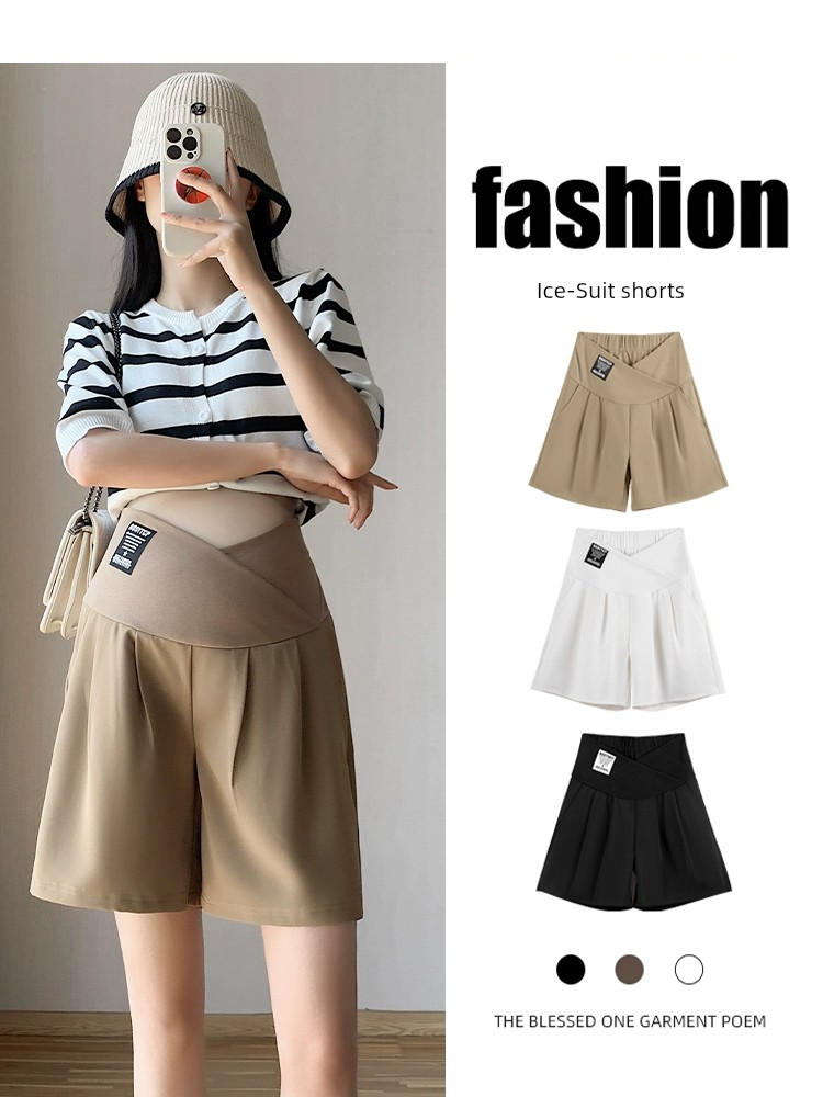 Summer Large Size Low Waist Suit Half Length Pregnant Women's Pants