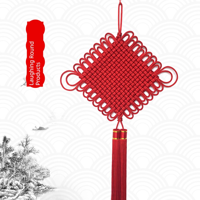 Traditional Chinese Knot Pendant for New Home, Hand-Woven Double-Thread, Large Size for Living Room, Entrance, Tv Wall, Red Hanging Decoration