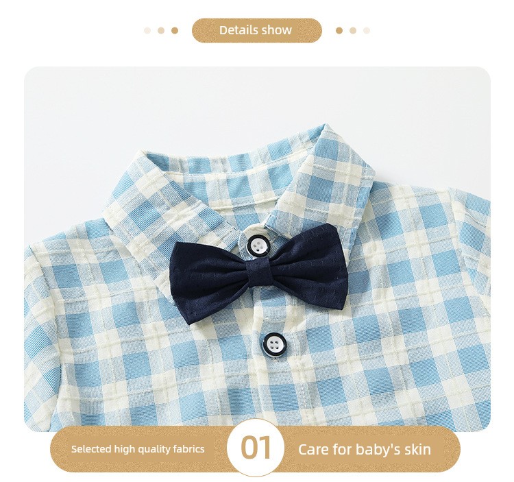 Children's Clothing Summer One-Year-Old Short Sleeve Suspenders Western Style Shirt — 20