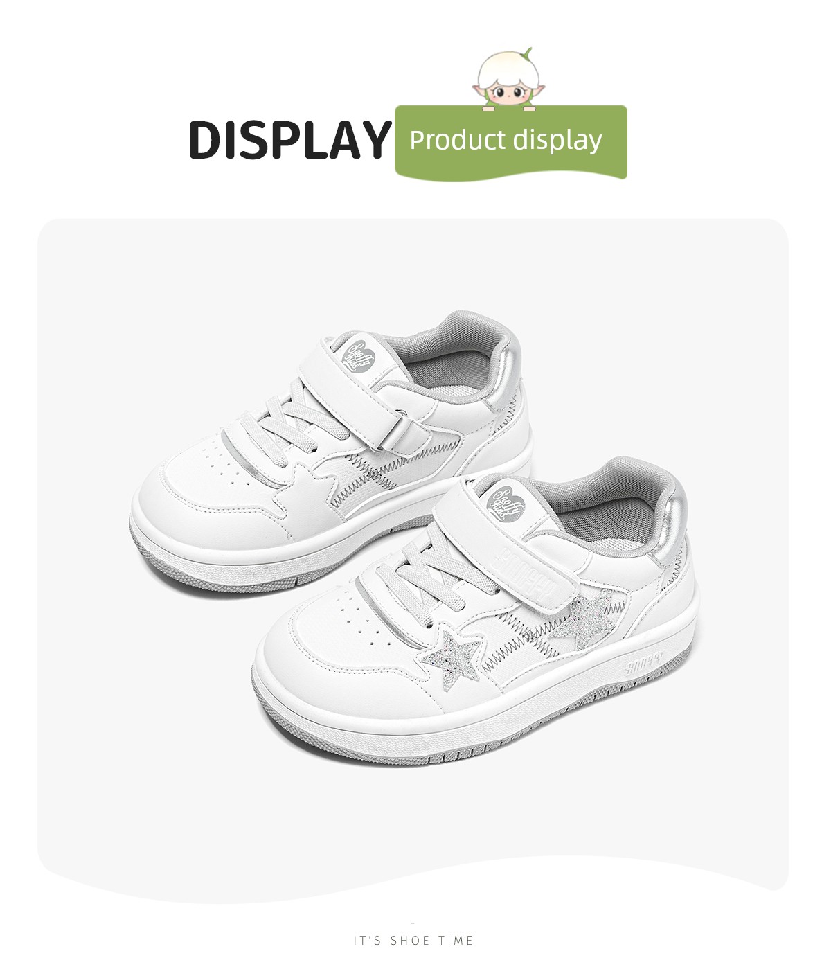Back-To-School Season｜Snafe Girls' White Sneakers with Star Design, New Autumn Model, Children's Soft-Soled Lightweight Student Casual Shoes — 20