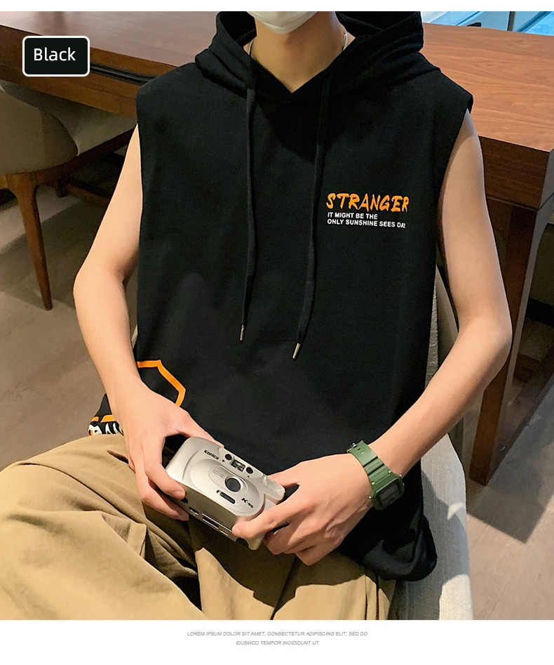 Chaopai man Thin money Hooded clothes Short sleeve T-shirt