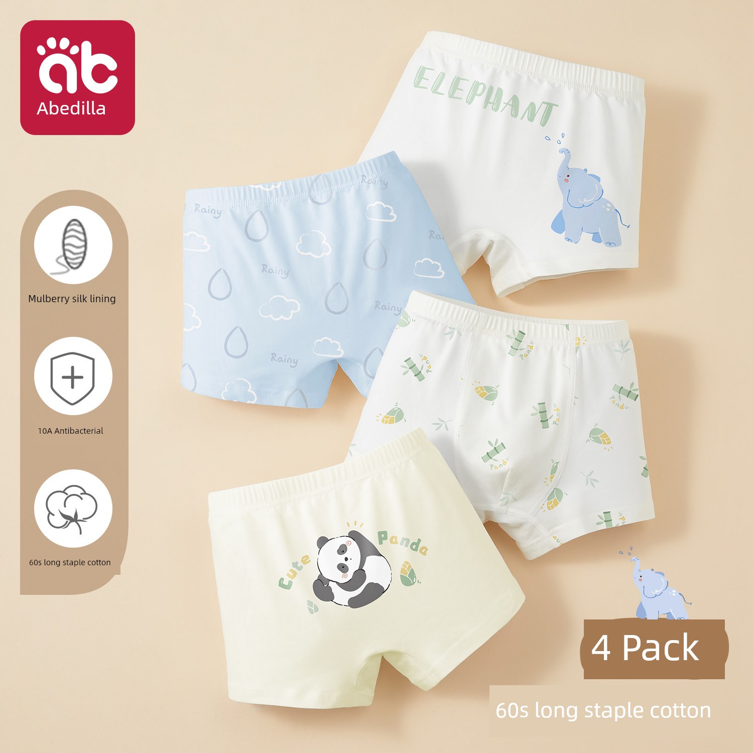 [100% Cotton] Boys' Underwear, Kidsren's Pure Cotton Boxer Shorts, Baby Boys, Kids, All Cotton — 8