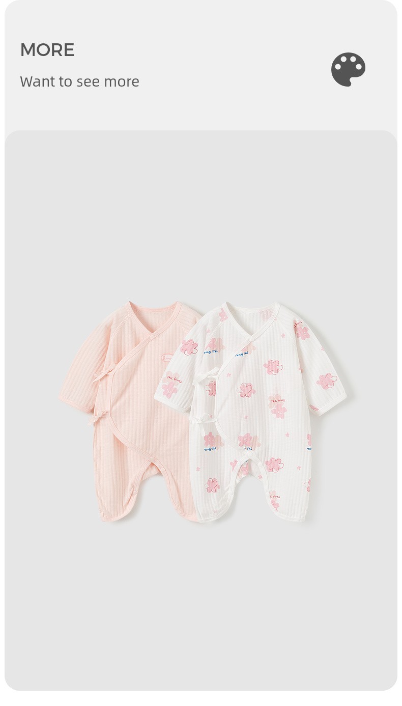 Tongtai Baby Jumpsuit Summer Pure Cotton Newborn Clothes Newborn Baby Butterfly Romper Suit Gown 2 Pieces — 14