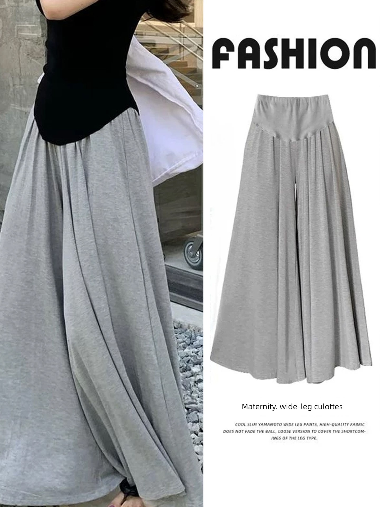 Maternity Pants for Summer, Modal Fabric, Loose Fit, Slimming Wide-Leg, Drapey Pants, Thin Cropped Pants