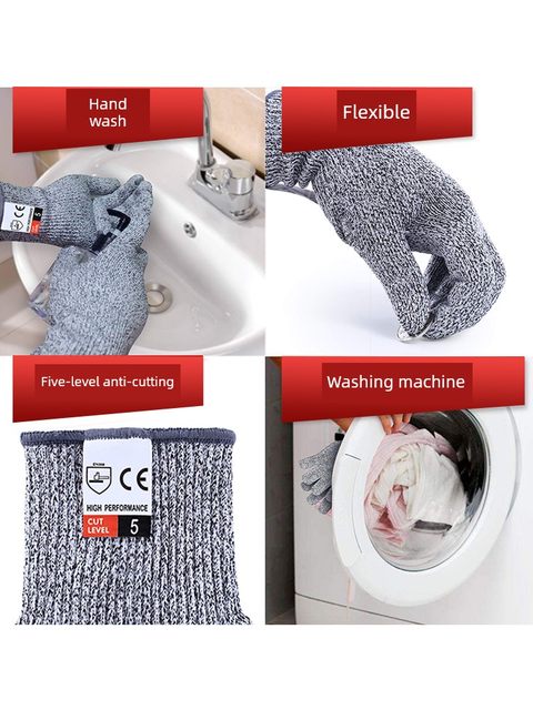 Anti-cut gloves with level 5 cuts, shakes, shakes, slips, kites, wear-resistant kitchen cutting knife assassinate fish cuts, catching hands, driving sea labor protection