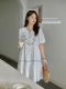 DM100 Large Size 100% Pear Type Apple Type Slightly Fat mm Embroidered Dress Ethnic Style Sweet Vacation