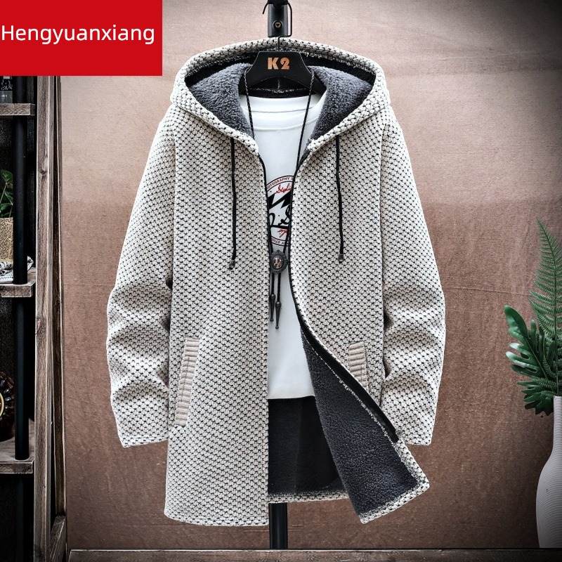 hyz  Plush Medium and long term Hooded sweater Sweater