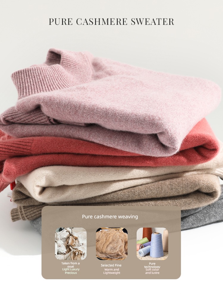hyz  Half high collar Autumn and winter ma'am Cashmere sweater