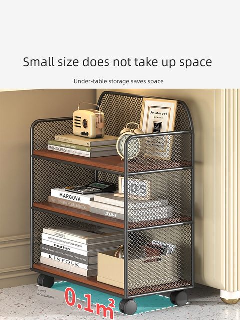Office desk shelf multi-functional table sorting artifact with wheels trolley under table movable file storage rack office accounting multi-layer archives information list placement shelf bookshelves