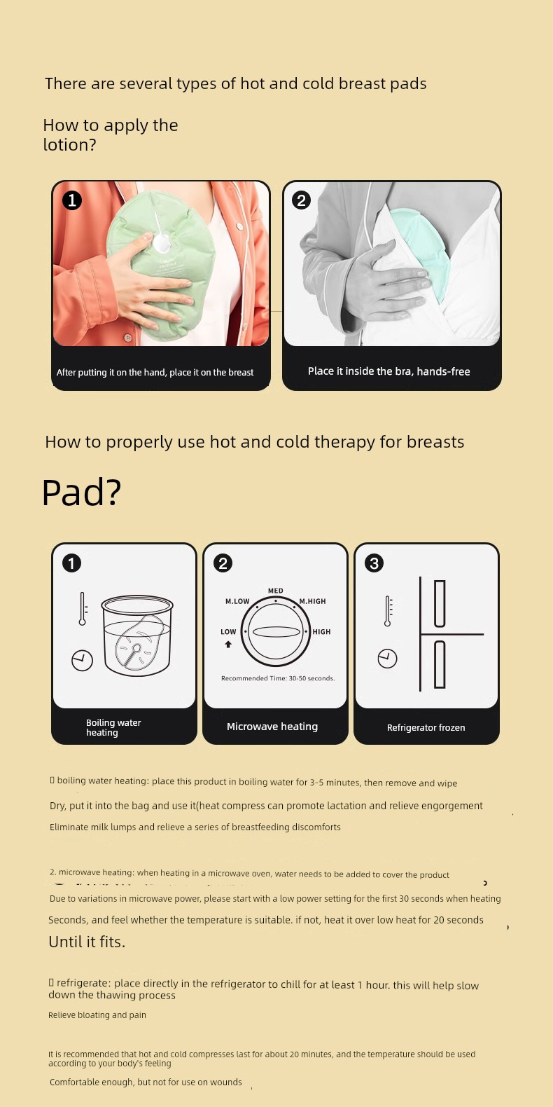 Breast Hot and Cold Compress Pads for Breast Engorgement, Breast Massage, Breast Cold Compress Patch, Postpartum Ice Pack for Unblocking Ducts — 14