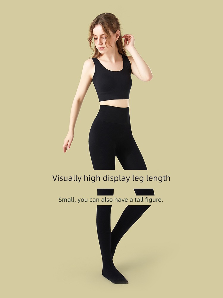 spring and autumn Thin money Plush black pressure Thin legs Leggings