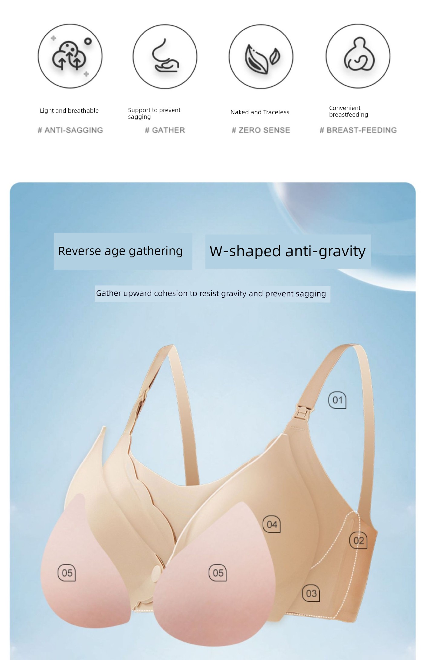 Jingqi Front-Button Maternity Bra for Large Busts and Plus Sizes, Specially Designed for Pregnancy and Postpartum Nursing, Anti-Sagging — 4