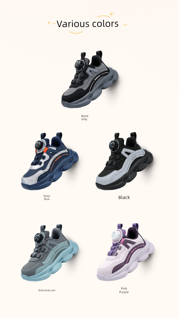 Babudou Kidsren's Shoes Boys' Rotating Buckle Sports Shoes 2026 Spring & Fall New Breathable Kidsren's Running Shoes Boys' Shoes — 10