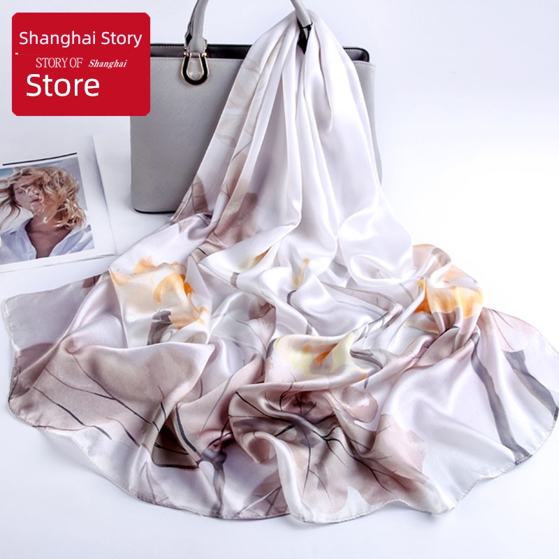 Shanghai Story female spring and autumn scarf mom Gift box real silk