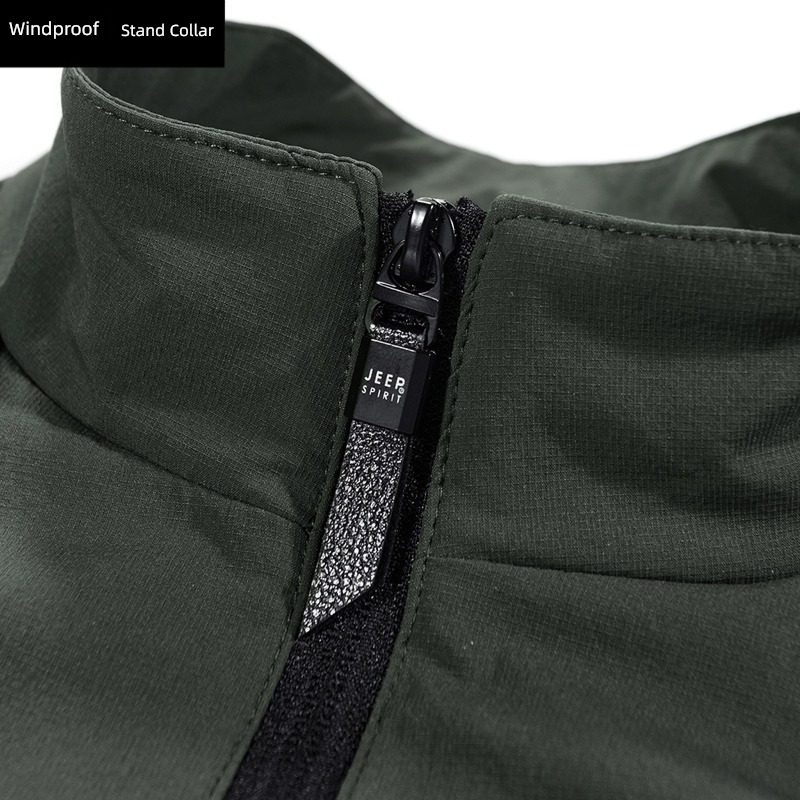 Army green Spring and Autumn Gaopin antifouling man Jacket