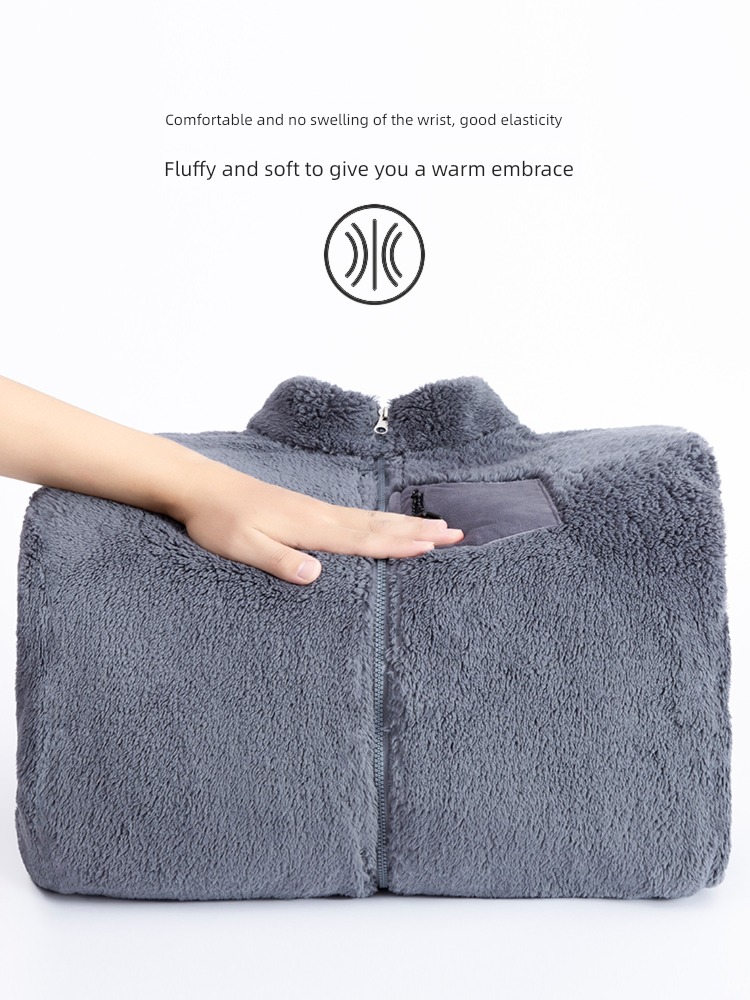 Autumn and winter Flannel zipper stand collar male suit pajamas