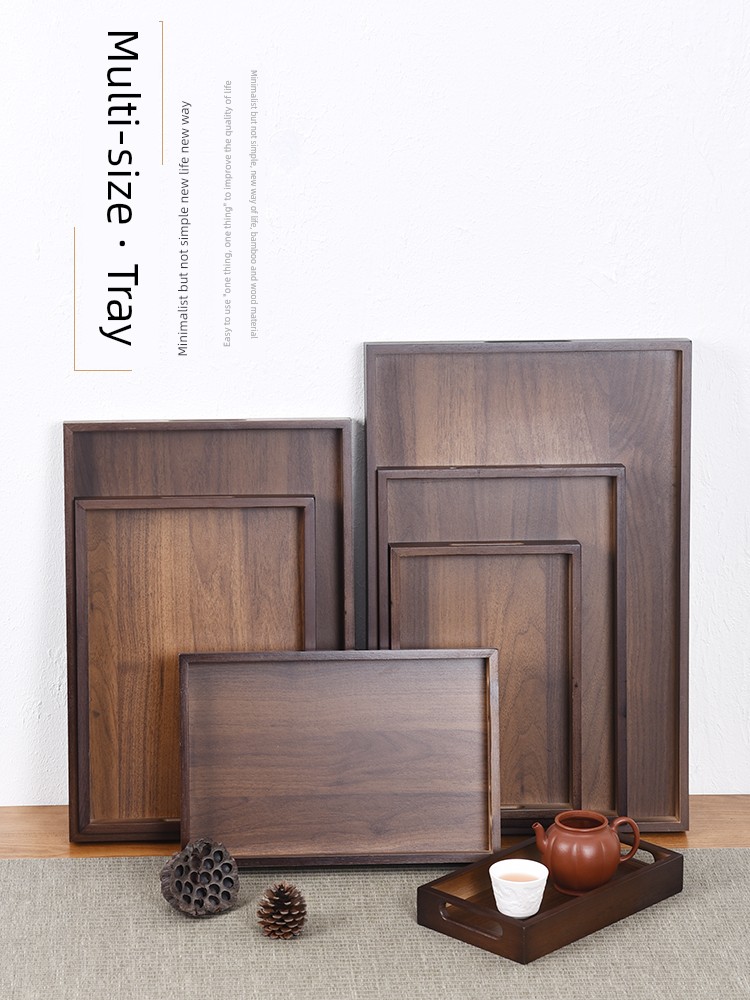 New Chinese Tea Set High-Grade Household Tray Walnut