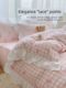 Princess Style Girls Heart Four-Piece Set Partial Cotton Pure Cotton Pink Lace Quilt Set Door Bed Single Bed Three-Piece Set