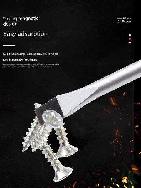 Industrial-grade extended Phillips screwdriver Small one-line screwdriver Household screwdriver Hardware tool set super hard