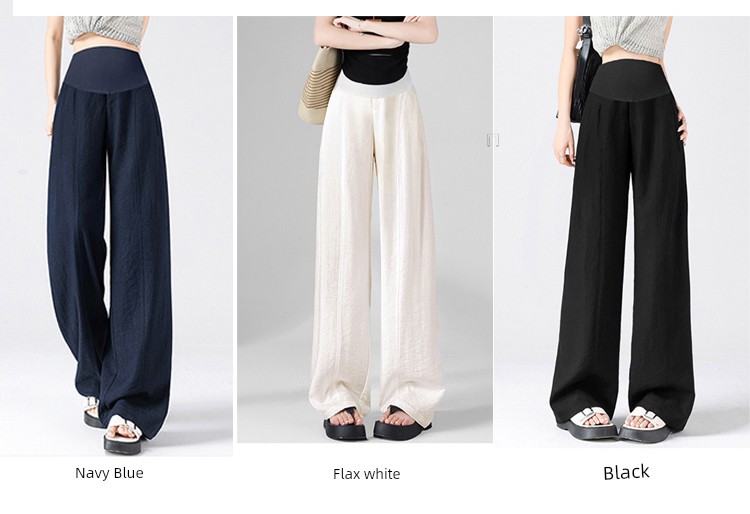 Jq Jingqi Maternity Pants for Spring and Summer, New Style Linen Thin Wide-Leg Pants That Don'T Tighten Around the Belly during Pregnancy — 4